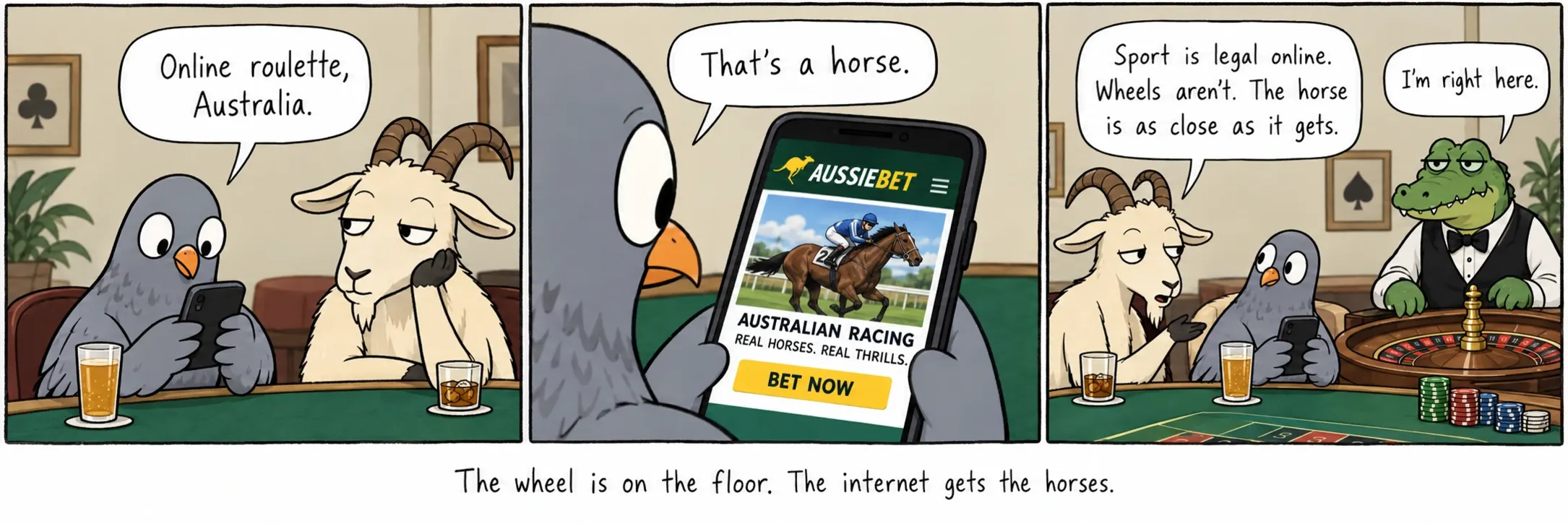 Le cylindre est dans la salle. Internet récupère les chevaux.
