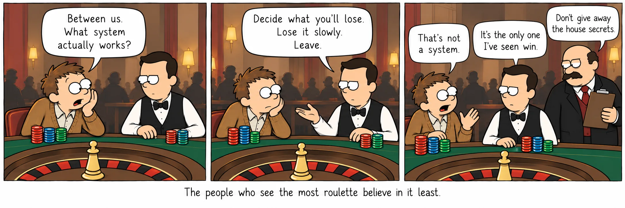 Ceux qui voient le plus de roulette sont ceux qui y croient le moins.