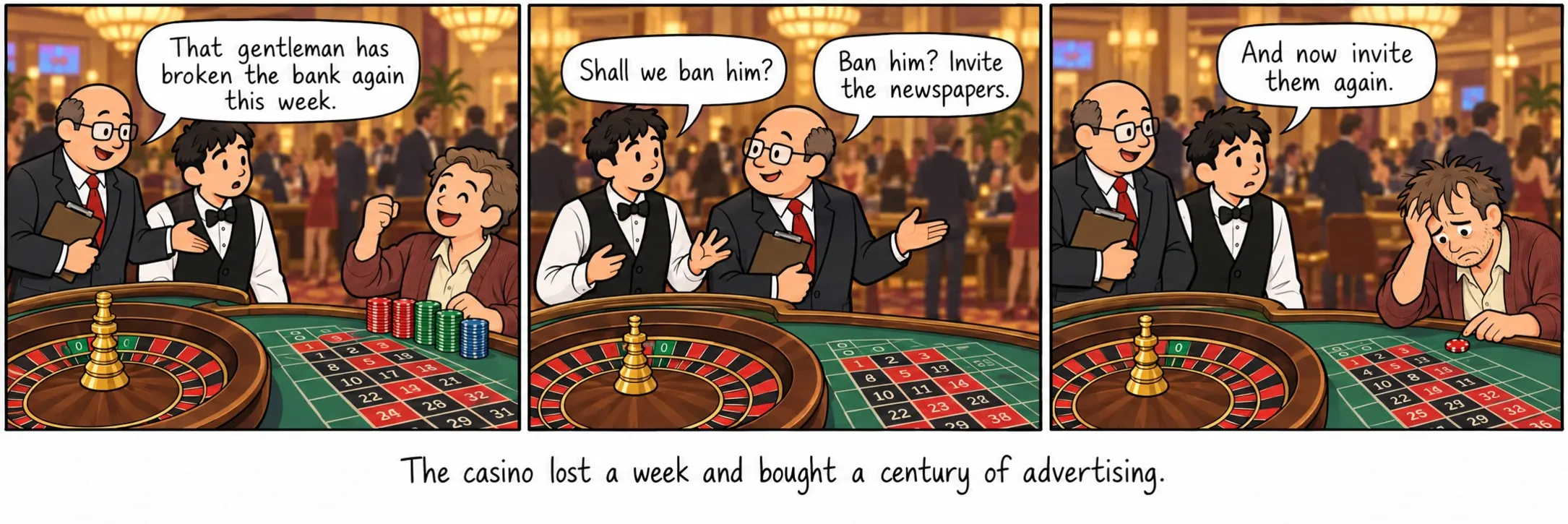Le casino a perdu une semaine et acheté un siècle de publicité.