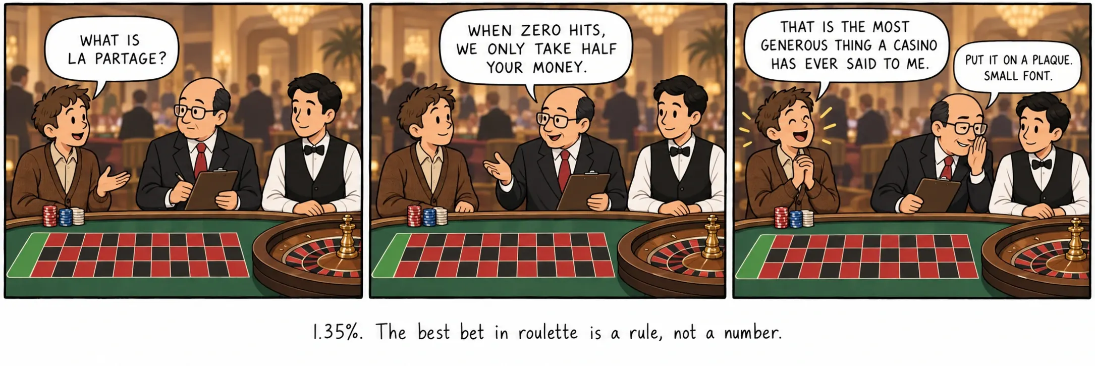 1,35%. Le meilleur pari de la roulette est une règle, pas un numéro.