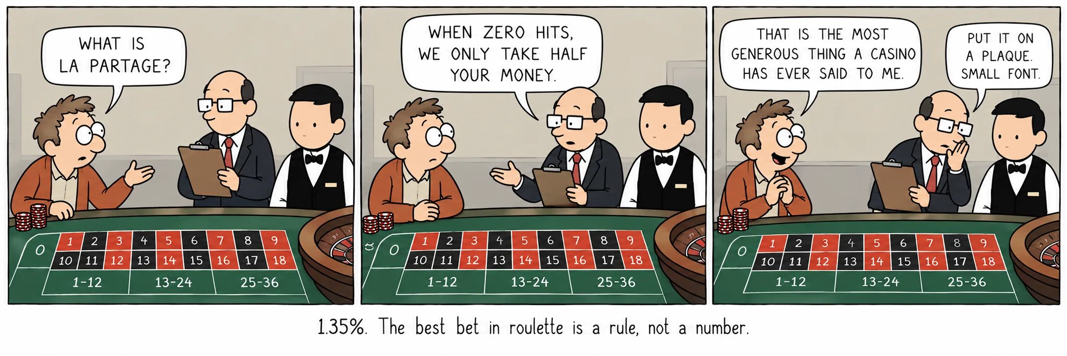 1,35%. Le meilleur pari de la roulette est une règle, pas un numéro.